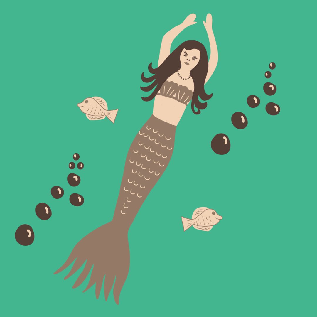 Mermaid bubbles and fish